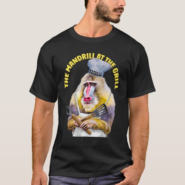 Camiseta A Madrill No Grill Um Macaco Grelha (Frente)