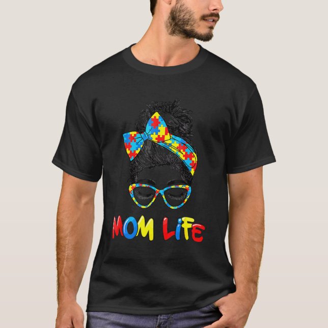 Camiseta A Mãe Consciente do Autismo Vida Mulheres Mãe (Frente)