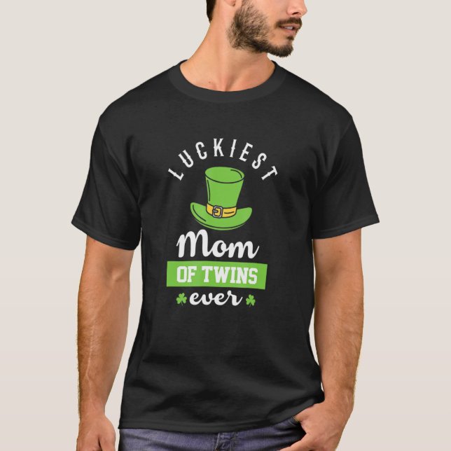 Camiseta A Mãe Mais Sortuda De Gêmeos Em Anunciação De Grav (Frente)