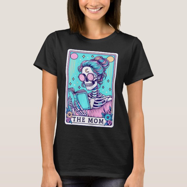 Camiseta A Mãe Tarot Card Skeleton Dia de as mães Bruxa Mãe (Frente)