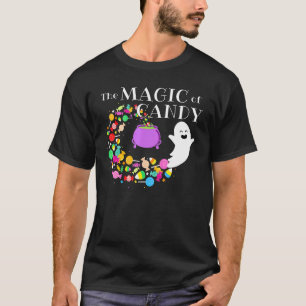 Camiseta A Magia Do Doce Feliz Voando Ghost Halloween Co