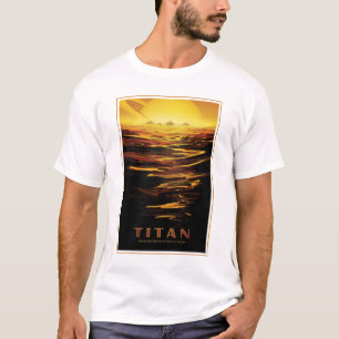 Camiseta A maior lua de Poster-Saturno do espaço retrô, Tit