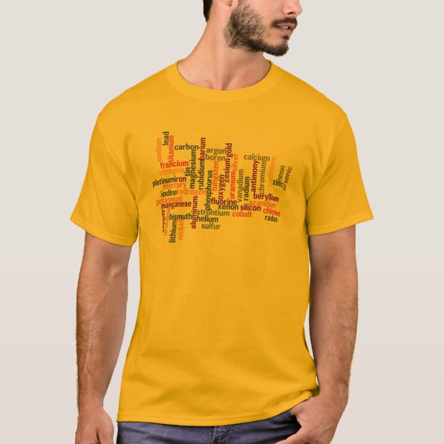 Camiseta A maioria de elementos comuns (química da nuvem da (Frente)