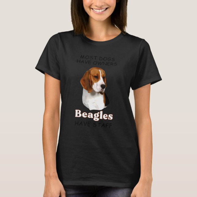 Camiseta A maioria dos cães tem beagles donos tem Roupa Fun (Frente)