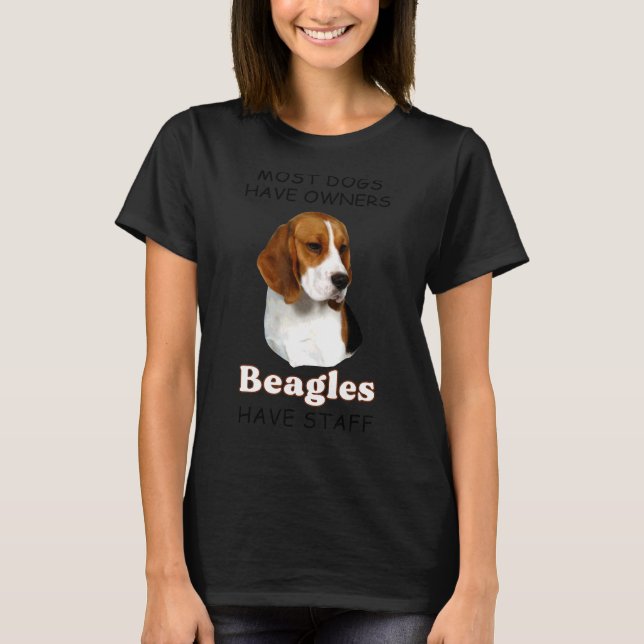 Camiseta A maioria dos cães tem beagles donos tem Roupa Fun (Frente)
