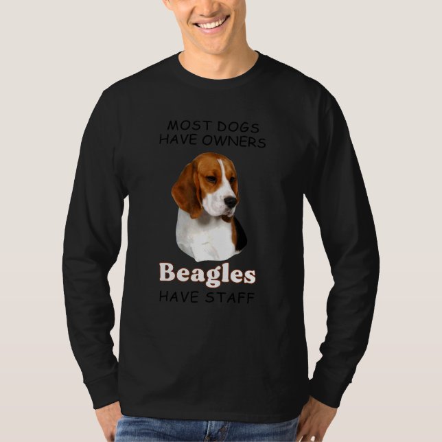 Camiseta A maioria dos cães tem beagles donos tem Roupa Fun (Frente)