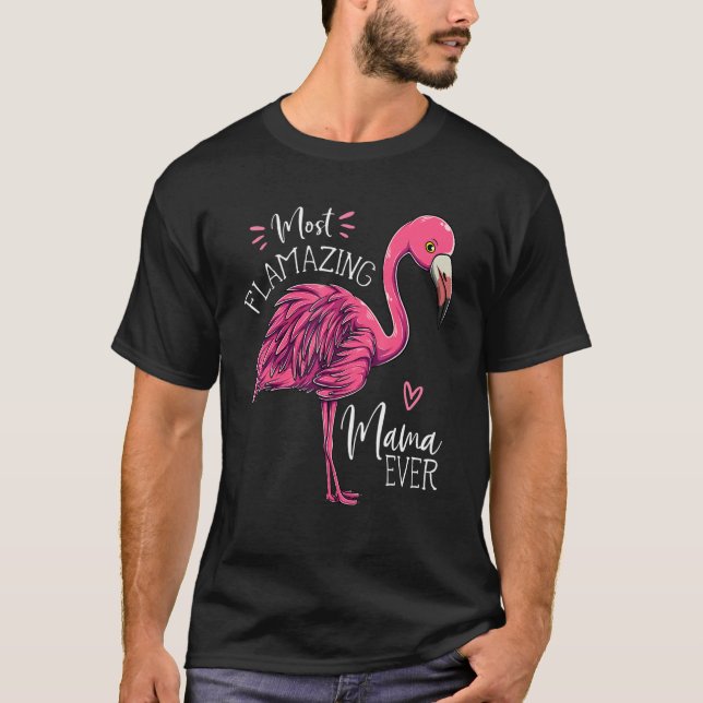 Camiseta A Mais Fabulosa Mamãe De Flamingo Feita Com Mama (Frente)