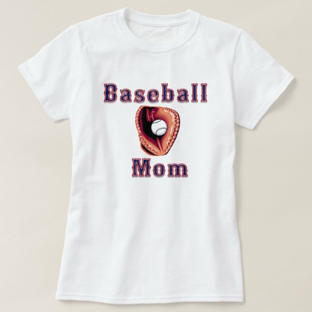 Camiseta A mamã do basebol… pôr pela cafeína com nome (Frente do Design)
