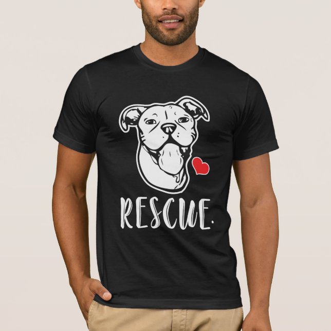 Camiseta A mamã do salvamento do desenho de Pitbull do cão (Frente)