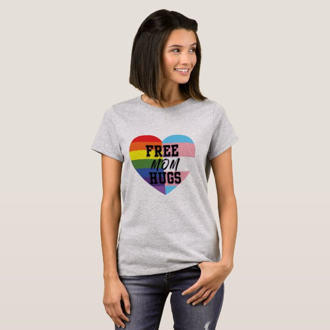 Camiseta A mamã livre abraça LGBTQ (Frente Completa)