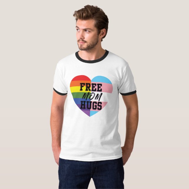 Camiseta A mamã livre abraça o tom dois (Frente Completa)