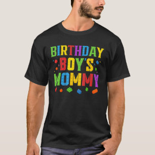 Camiseta A Mamãe do Aniversário Bloqueia Mestre Construtor