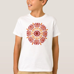 Camiseta A mandala carmesim caçoa o t-shirt da campainha