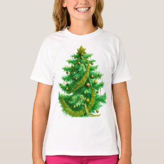 Camiseta A Mandelbrot Christas Tree With Red & Green Bulbs