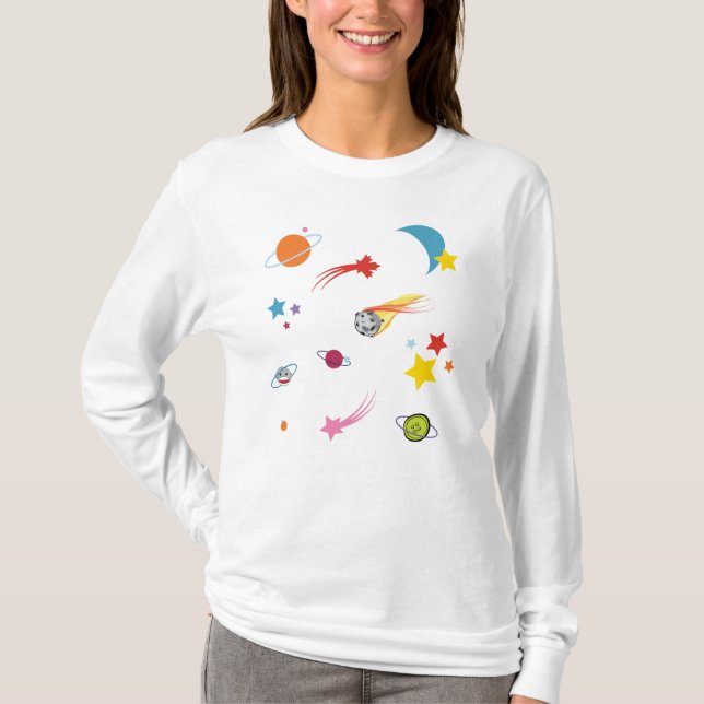 Camiseta A manga longa do plutoverso (Frente)