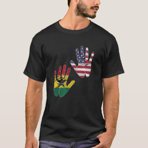 Camiseta A Mão De Bandeira Americana Gana Gana-Americana Mi