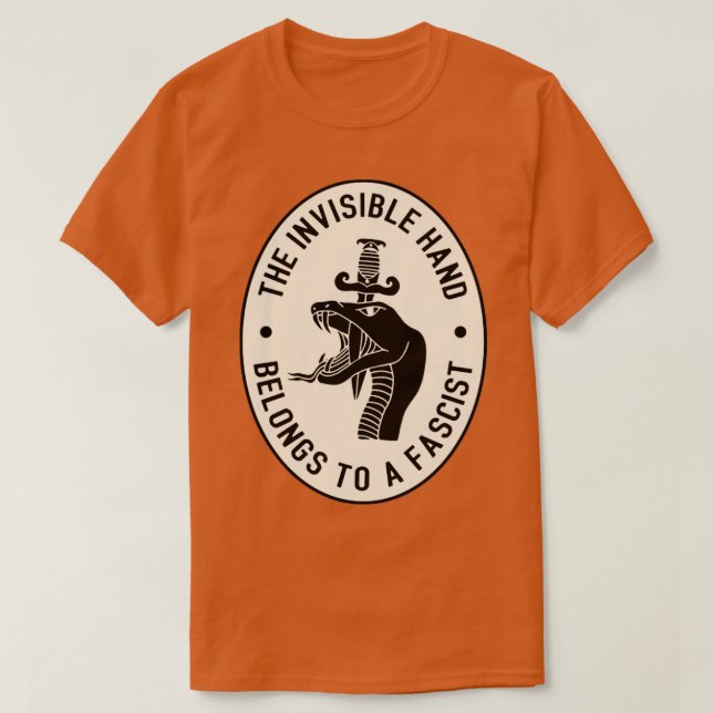 Camiseta A Mão Invisível pertence a um fascista (Frente do Design)
