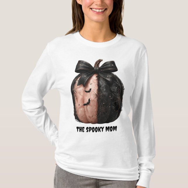 Camiseta A Mãozinha Mama de Halloween Pumpkin (Frente)
