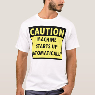 Camiseta a máquina do cuidado começa acima automaticament