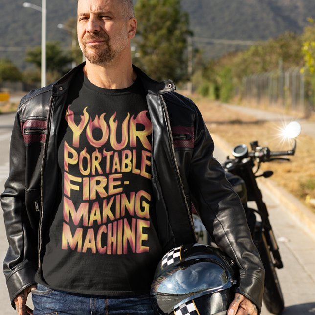 Camiseta A Máquina Portátil De Fazer De Fogo (Criador carregado)