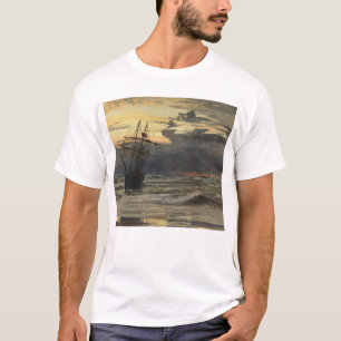 Camiseta A Mar-Praia após uma estadia da tempestade,
