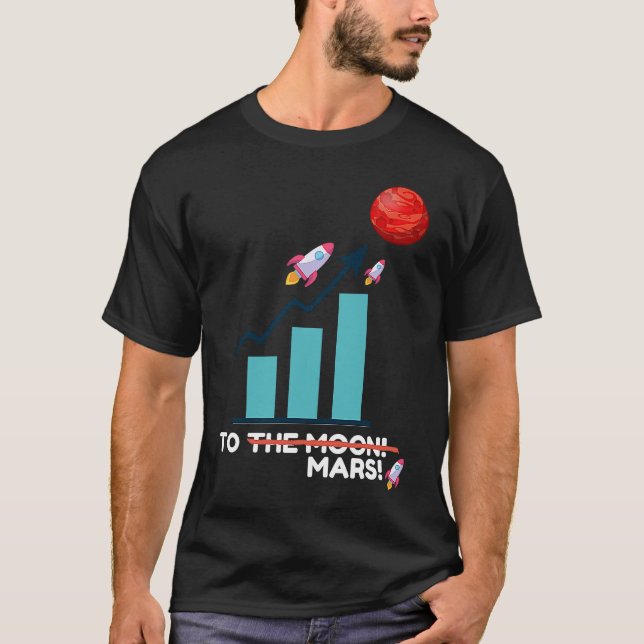 Camiseta A MARTE! Stock vai a Marte e não a Lua Engraçada (Frente)