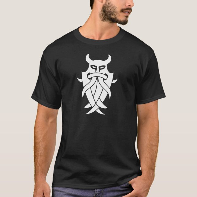 Camiseta A máscara de Odin tribal (preto) (Frente)