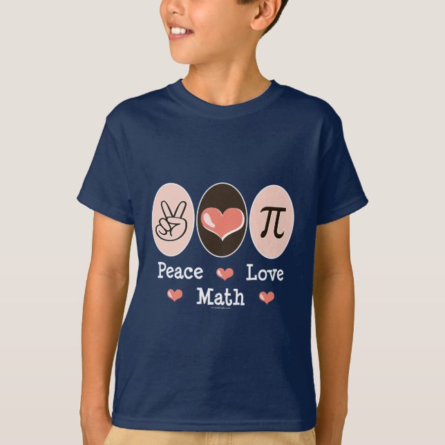Camiseta A matemática do amor da paz caçoa o t-shirt (Frente)