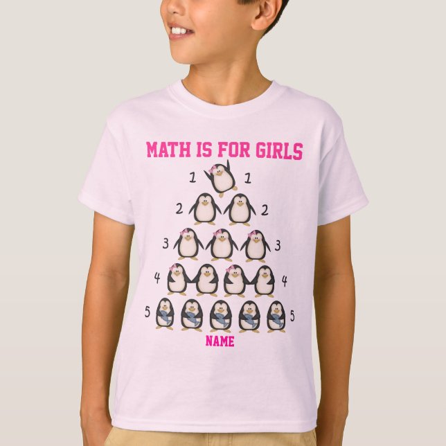 Camiseta A matemática personalizada é para meninas, mim ama (Frente)