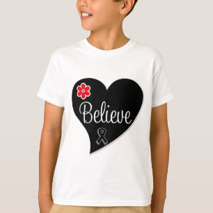Camiseta A melanoma acredita o coração