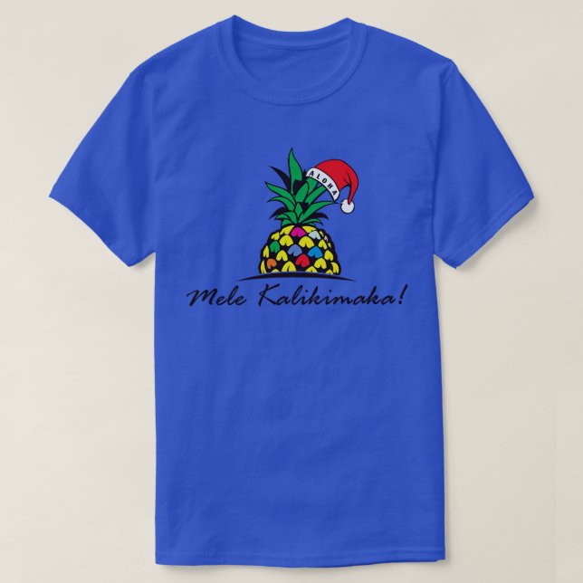 Camiseta A Mele Kalikimaka Aloha Pineapple (Frente do Design)
