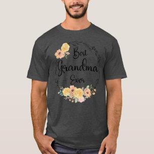 Camiseta A Melhor Avó no Est 2022 Mulheres Flores Decor Pri