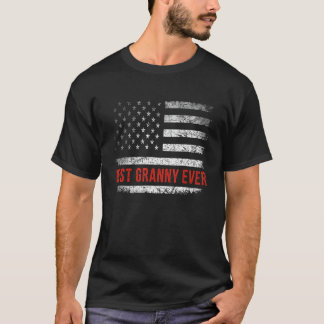 Camiseta A Melhor Avó Patriótica De Todos Os tempos Com Ban