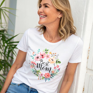 Camiseta A melhor cor d'água da mãe Boho Floral