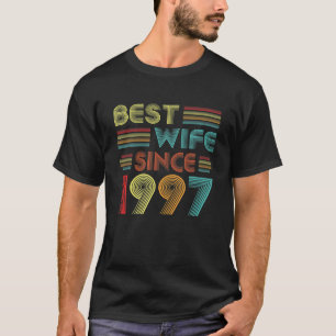 Camiseta A Melhor Esposa Desde 1997 Mulheres Vintage 25 Cas