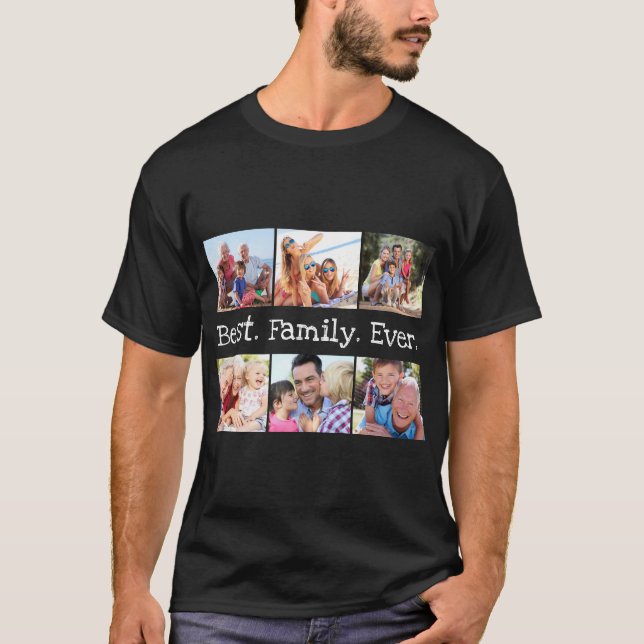 Camiseta A Melhor Família De Colagem De Fotos Já Personaliz (Frente)