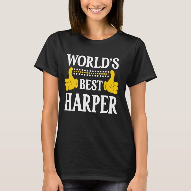 Camiseta A melhor família de Sobrenomes da Harper Surname T (Frente)