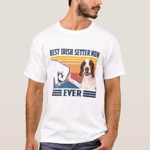 Camiseta A MELHOR IRLANDESA VERMELHA E BRANCA, Mãe Cachorro