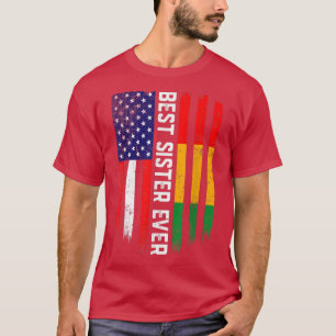 Camiseta A Melhor Irmã De Bandeira Americana E Guiné
