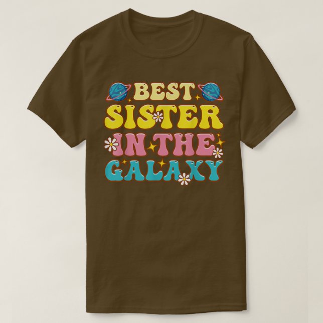 Camiseta A Melhor Irmã Na Galícia Groovy Sister Day Fo (Frente do Design)