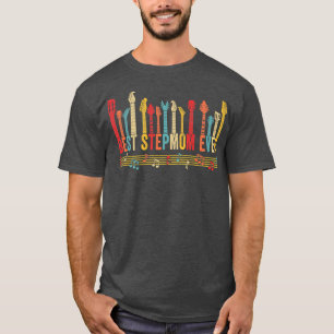 Camiseta A melhor madrasta cansada de Mamãe de violão de mã