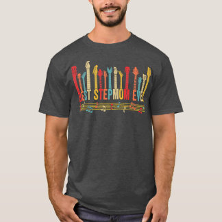 Camiseta A melhor madrasta cansada de Mamãe de violão de mã