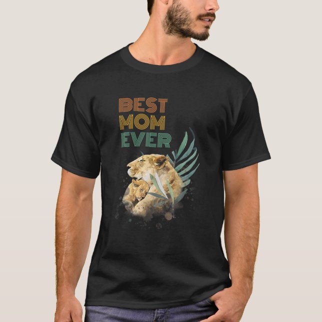 Camiseta A melhor mãe de mãe de mãe de leão de animais de l (Frente)
