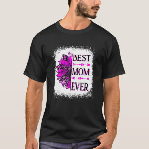 Camiseta A melhor mãe do Dia de as mães Sunflower Bleache