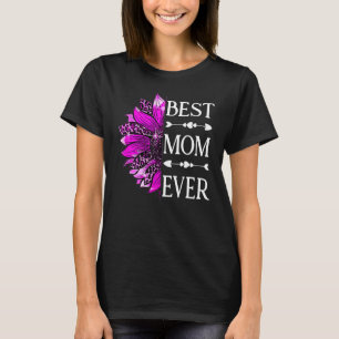 Camiseta A melhor mãe do Dia de as mães Sunflower Leopar