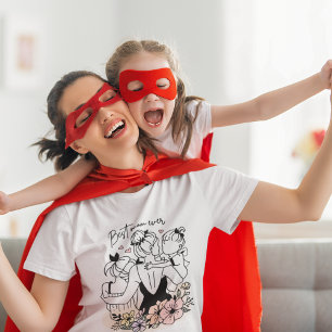 Camiseta A melhor mãe, mãe, crianças e flores, senhoras