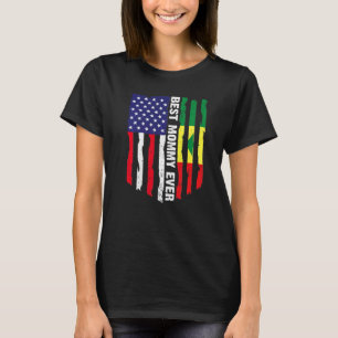 Camiseta A melhor Mamãe da bandeira americana e senegalesa