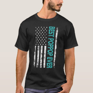 Camiseta A melhor Pop de Pop de nunca dos EUA bandeira amer