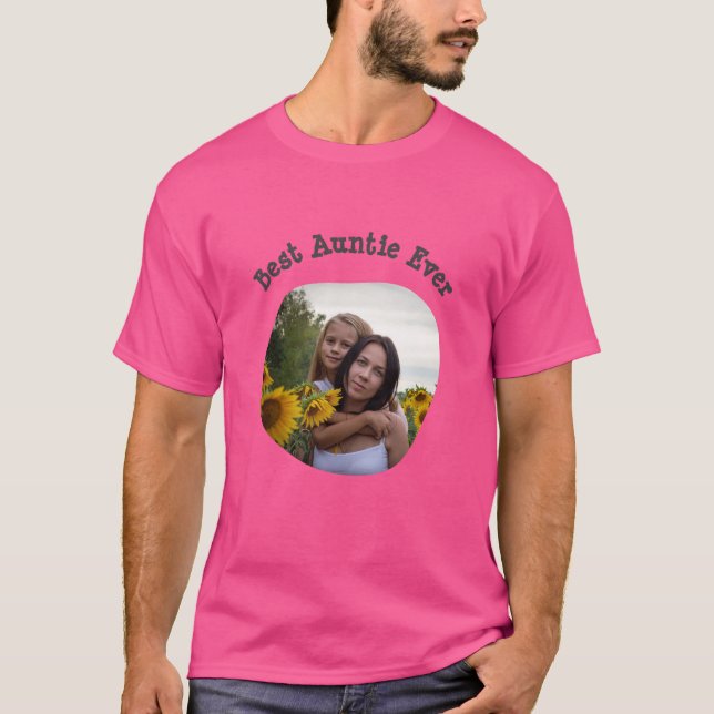 Camiseta A melhor tia Ever BAE carregue sua foto quadrada (Frente)
