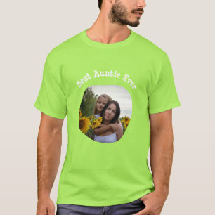 Camiseta A melhor tia Ever BAE carregue sua foto quadrada